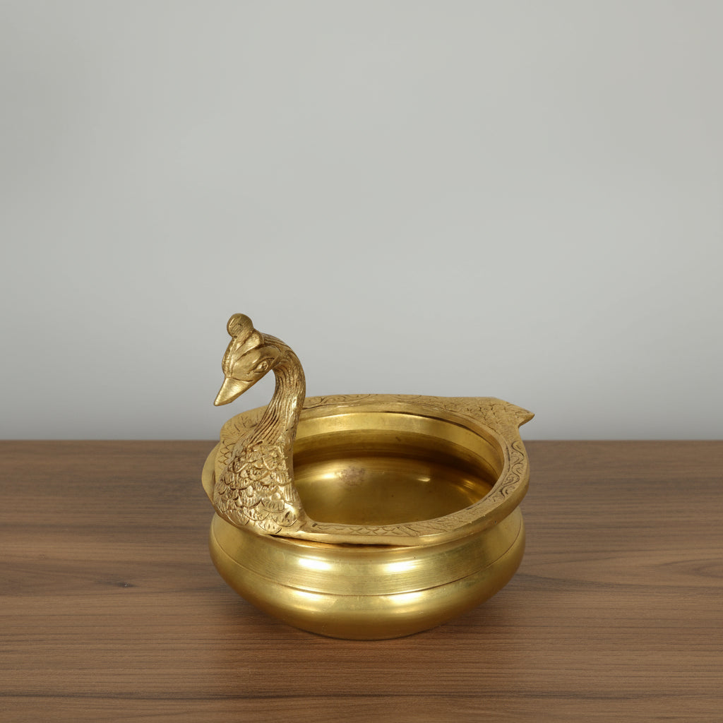 brass peacock urli for home décor/ gift item